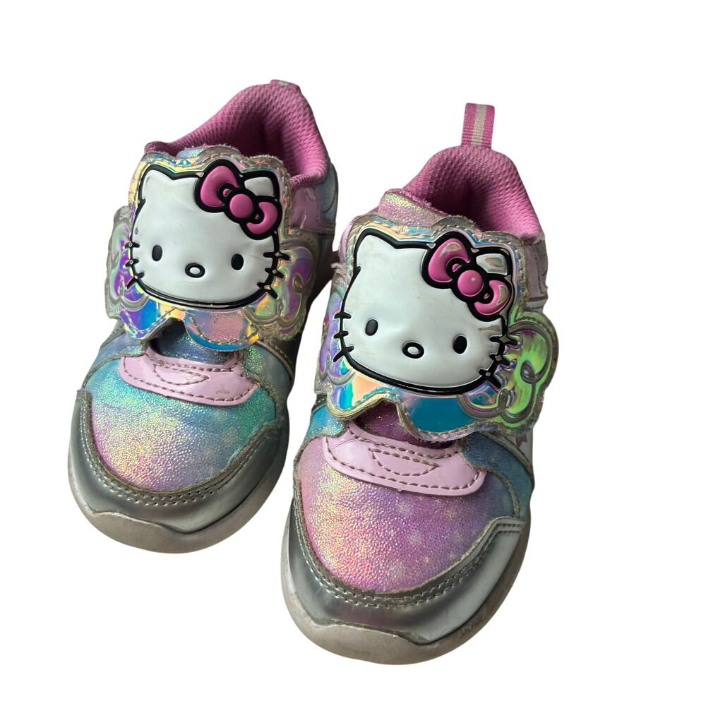 Hello Kitty Toddler Girl Light-Up Sneakers Glitter Sparkle Blue Pink Play Walk